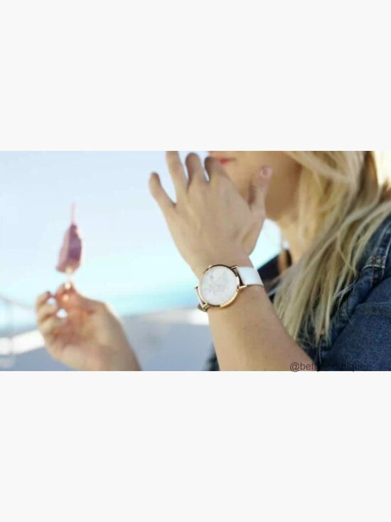 38mm Interchangeable Strap Quartz Watch with Crystal Dial, Large Easy Read
